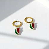 Boucles d'oreilles créoles pastèque Sandia